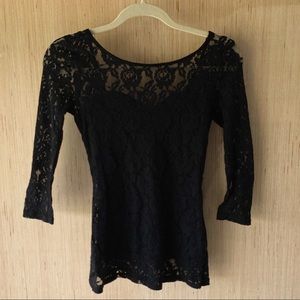 Guess black lace top